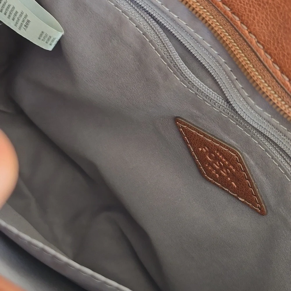 Fossil Gabriella Flap Crossbody Bag Brown Adjustable Strap